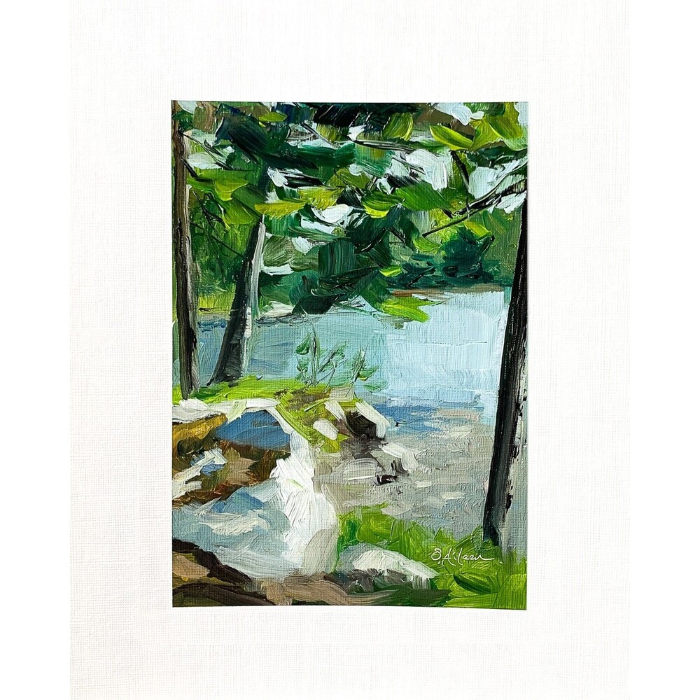 8x10 Maine Original Oil Painting Acadia Landscape Jordan Pond New England Signed